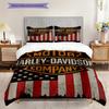 Biancheria da letto vintage Harley-Davidson con bandiera americana(1 * copripiumino + 2 * federa, senza nucleo) Set biancheria da letto Regalo di Natale per compleanno Morbido e confortevole