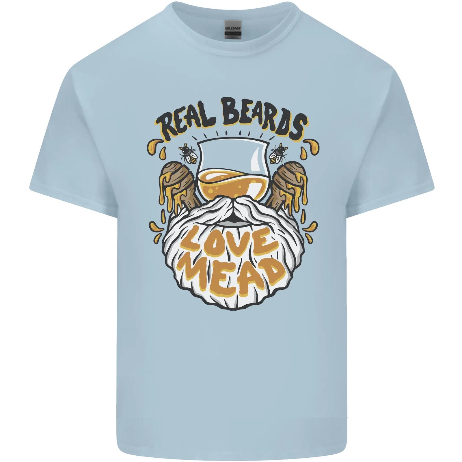 Real Beards Love Mead Funny Beer Alcohol Kids T-Shirt Childrens M