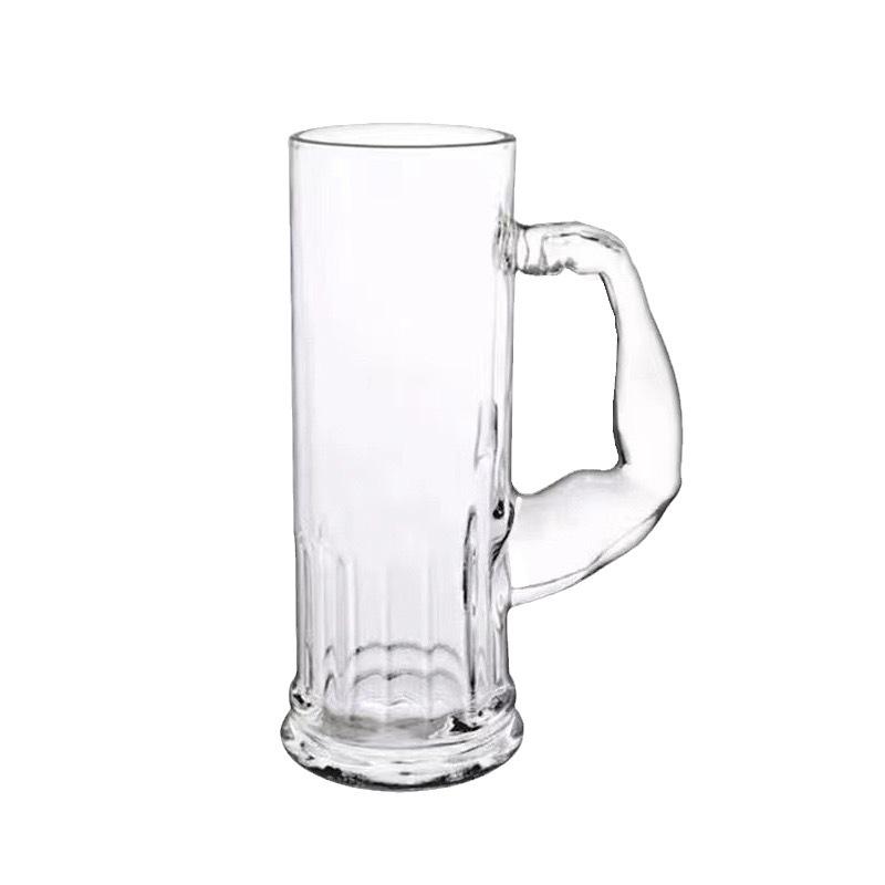 Hercules Beker Matglas met Handvat Glas Grote Capaciteit Transparante Sapbeker Niche Hoge Uitstraling Huis Creatief Bierglas