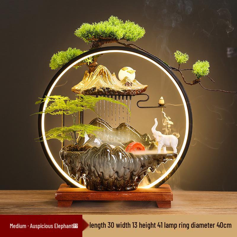 Flowing Water Backflow Incense Fountain & Humidifier - Perfect for Home, Office, or Gift Decoration.