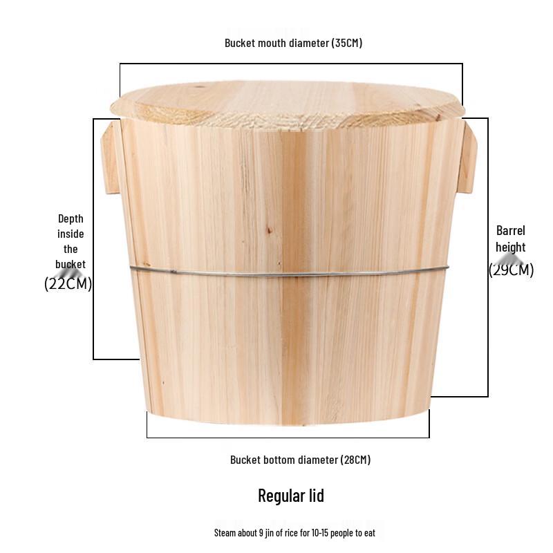 Коммерческое ведро для варки риса на пару из кедровой древесины