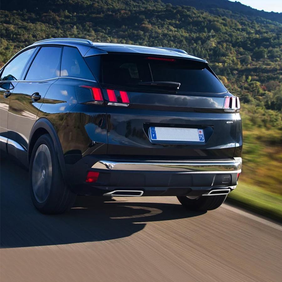 2PCS ABS Chrome Rear Tail Exhaust Cover Trim Fit For Peugeot 3008 5008 2017- 201