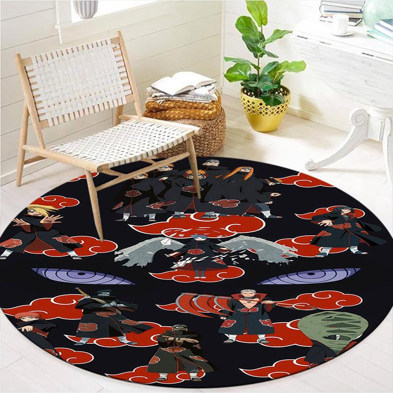 Naruto Round Area Rug Carpet Rug For Living Room Bedroom Sofa Playroom Decor Nonslip Floor Mat