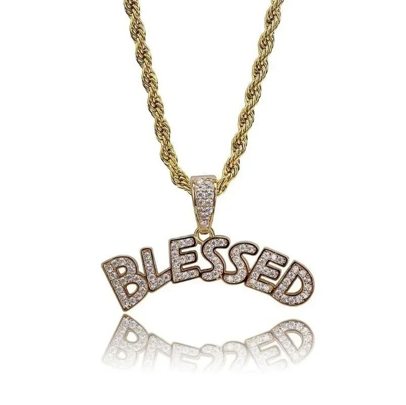 Hip Hop Ice Out Alphabet Savage Pendant Necklace Cool Men Women Hip Hop Rock Rap Jewelry Gifts