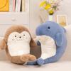 Cartoon Curved Sleep Whale Doll Seal Shark Plush Doll Aquarium Simulation Narwhal