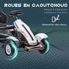 Pedal go-kart for children seat adjustable to 3 positions handbrake children 5 to 12 years white black