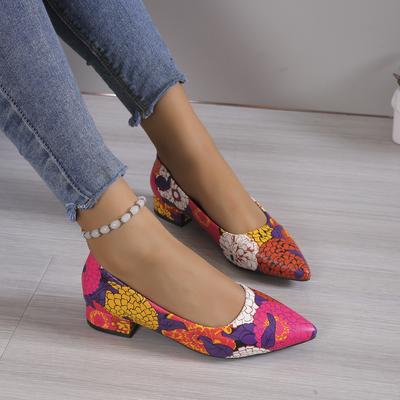 European and American Foreign Trade Plus Size Sunflower Women's Shoes 2023 Autumn New Low Top Pointed Single Shoes