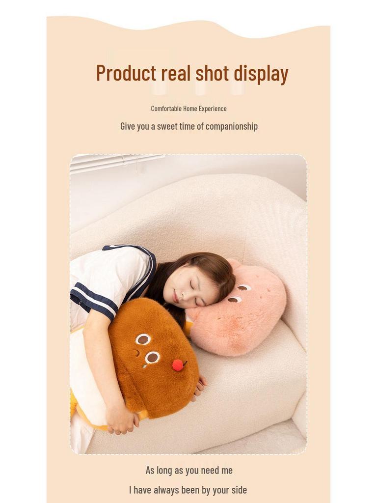 Charming Cartoon Jasmine Cake Plush Pillow: Chocolate Strawberry Bread Doll Sofa Cushion