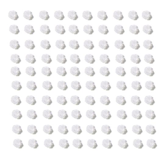 100Pcs/Set Nail Ornament Flower Shape Ice Penetration 3D Effect Resin Camellia Aurora White