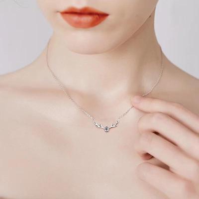 Korean Style Women's Antler Necklace - Simple Mori Clavicle Chain Christmas Gift