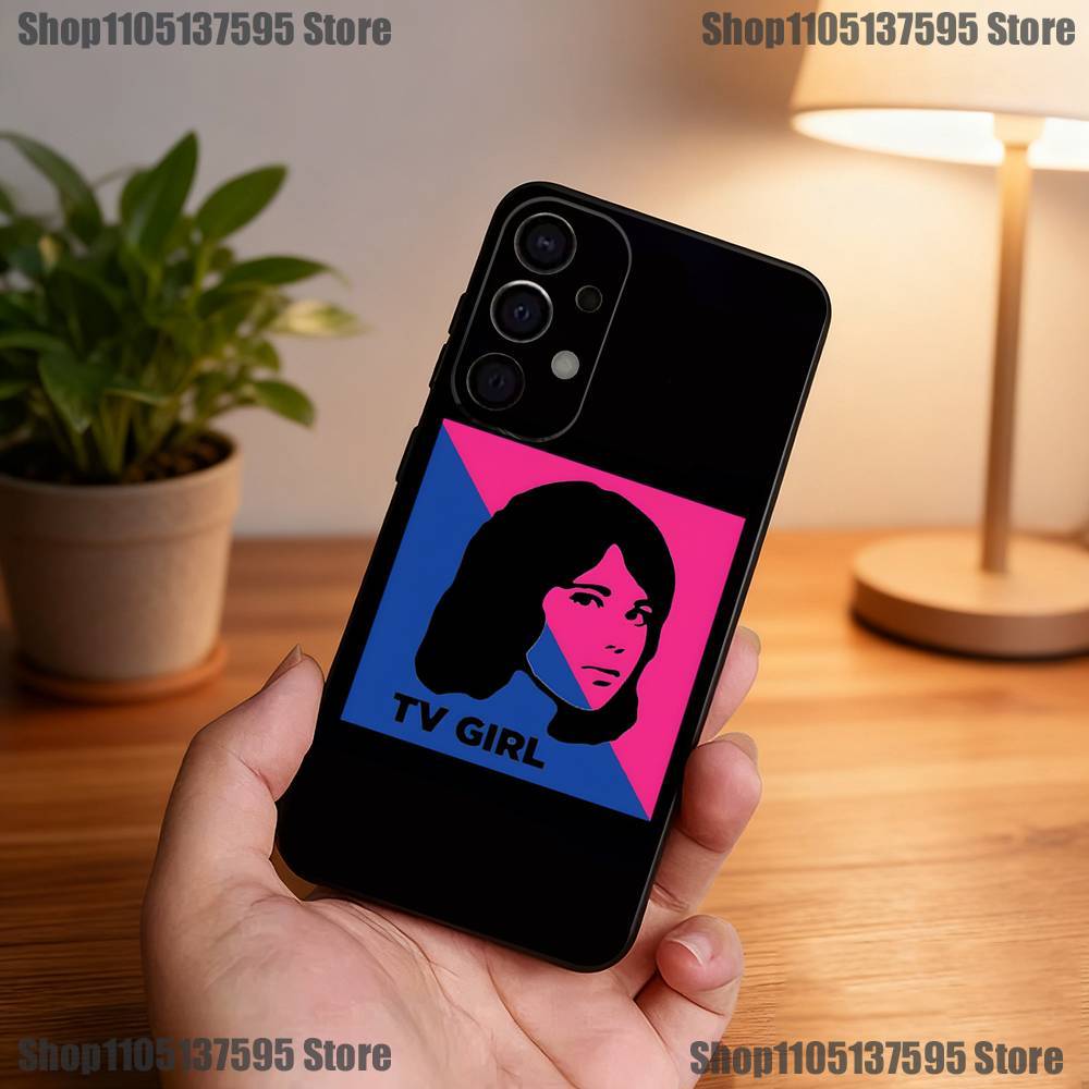 Custodia per Telefono T-TV Girl Band Per Samsung S25,S24,S21,S22,S23,S30,Ultra,S20,Plus,Fe,Lite,5G Cover Nera