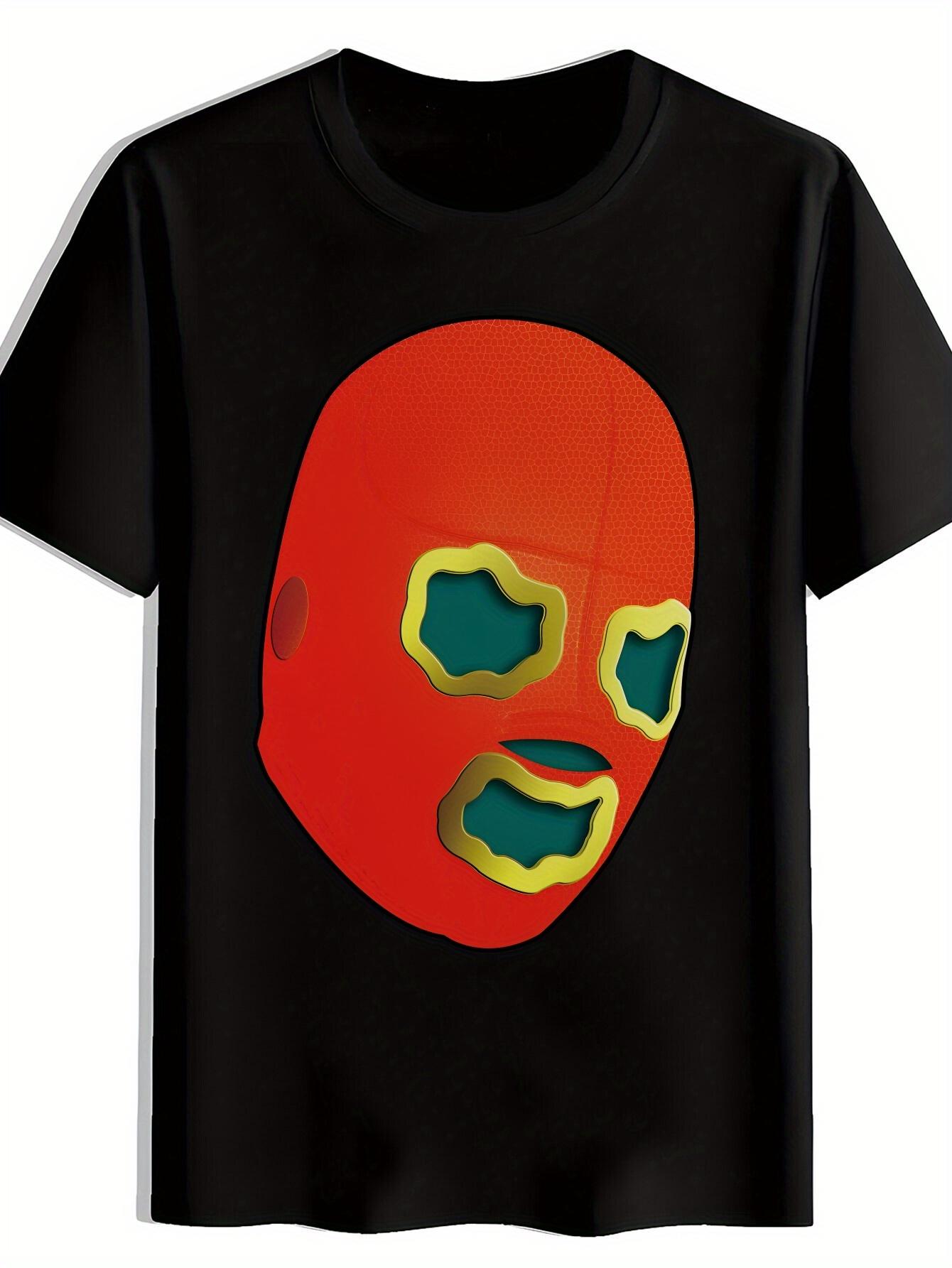 Graphic T-shirt - Bold Mask Design in Red XXXXL
