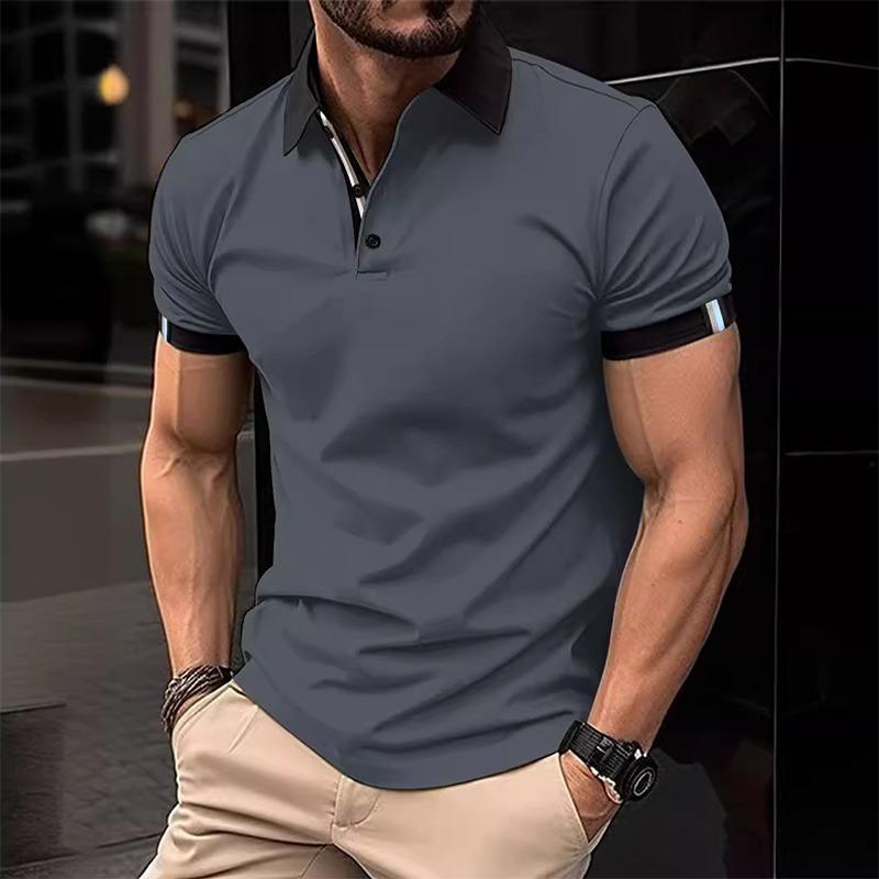 New Men Clothes Summer Short Sleeve Fashion Lapel Polo Shirt Men Business Casual Golf Polo Shirt Tops