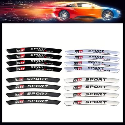 4 Stück Aluminium GR Sport Logo Auto Radaufkleber Für Yaris CH R RAV4 Corolla Hilux GR Gazoo Racing Aufkleber Zubehör