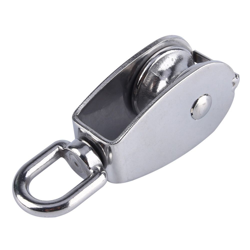 In Traction Loading Fixed 304 Sheave Swivel Block Single Wheel Stainless Steel Rope Pulley