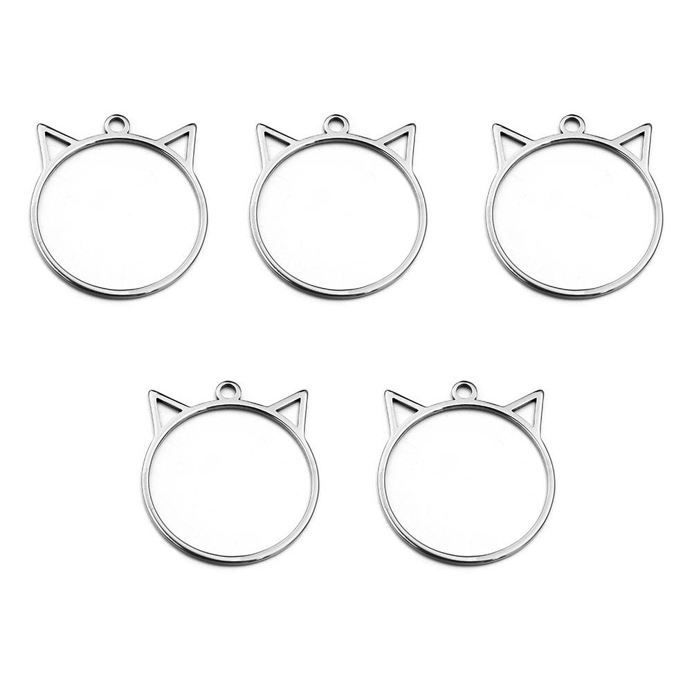 10pcs Stainless Steel Hollow Geometric Bezel Frame Charms Pendants For Jewelry Making DIY Necklace Earrings Pendants Accessories