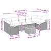 8 Piece Black Garden Sofa Set with Cushions