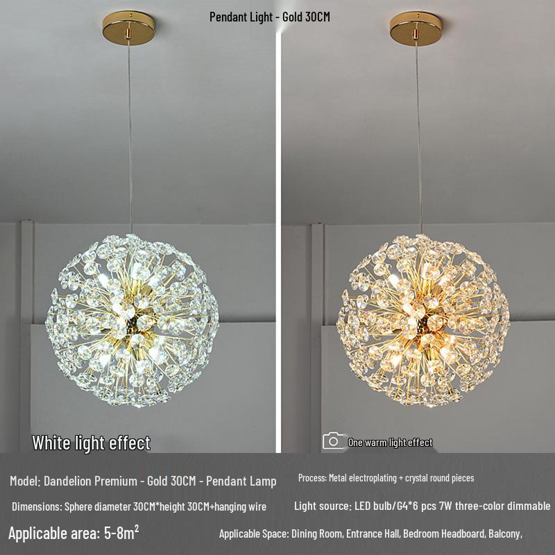 Modern Crystal Dandelion Chandelier for Living Room, Bedroom, or Dining Room - 2025 Style