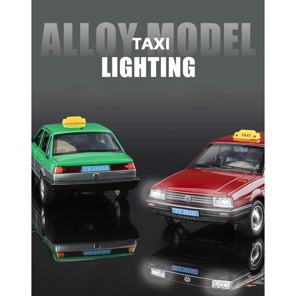 1/24 Santana Taxi Alloy Model Collection Living Room Car Decoration Toys Gifts