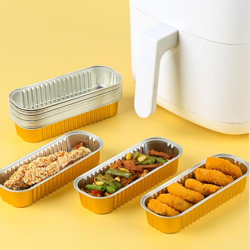 20Pcs Multi Style Mini Foil Bread Tray Rectangular Disposable Food Packaging Container, Pancake Cake Baking Mini Cake Box.
