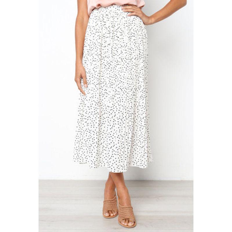 Polka Dot Pleated Skirt Skirt European and American Polka Dot Sweet Style Pocket Pleated Skirt Skirt