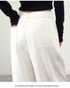 White Linen Loose-Fit Old Money Style Women’s Elastic Waist Wide-Leg Trousers, Casual Spring 2026 Collection