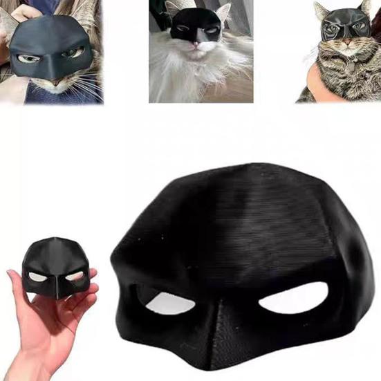 Cat Bat Mask Half Face Bat Hero Cosplay Mask Cat Superhero Mask with Ear Holes for Halloween Costume Parties Pet Photography Prop