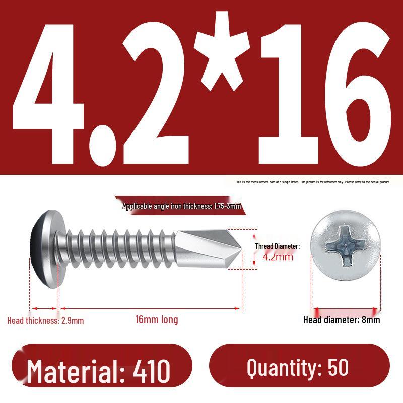 Stainless Steel 304 Phillips Round Head Self-Drilling & Tapping Screws, M3.9/M4.8/M5.5 Swallowtail Bolts