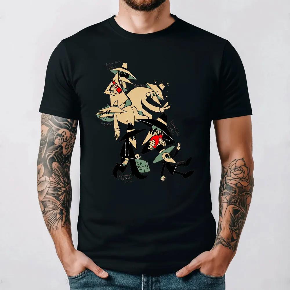 Retro 80s Spy Vs Spy Cartoon Graphic Cotton T Shirt Mens Summer Crew Neck Funny Humorous Vintage Style Fashion Print Tee Shirt