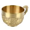 Brass Tea Cup Exquisite Embossed Patterns Retro European Small Coffee Cup for Home Parties