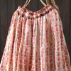 Johnature Women Vintage Print Floral Skirts Elastic Waist High Quality Cloths Summer Soft Female Skirts