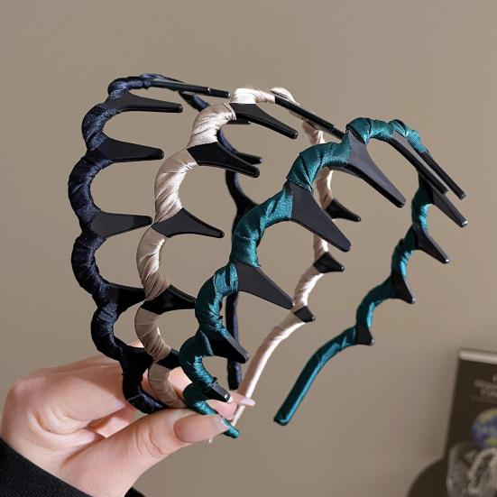 1/3ks Dámská čelenka Široká Elastická Protiskluzová Design se Zuby Obruč do Vlasů Čelenka Nestahující Vlasy Vlasové Doplňky