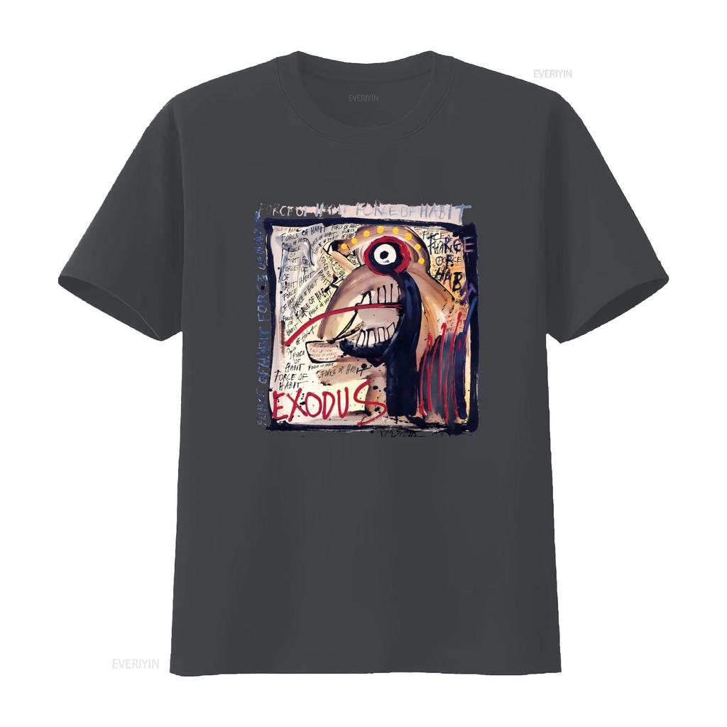 EXODUS T Shirt Force of Habit Art Print Bold Design Hot New Fashion vintage Washed Top For Everyday Wear streetwear graphic