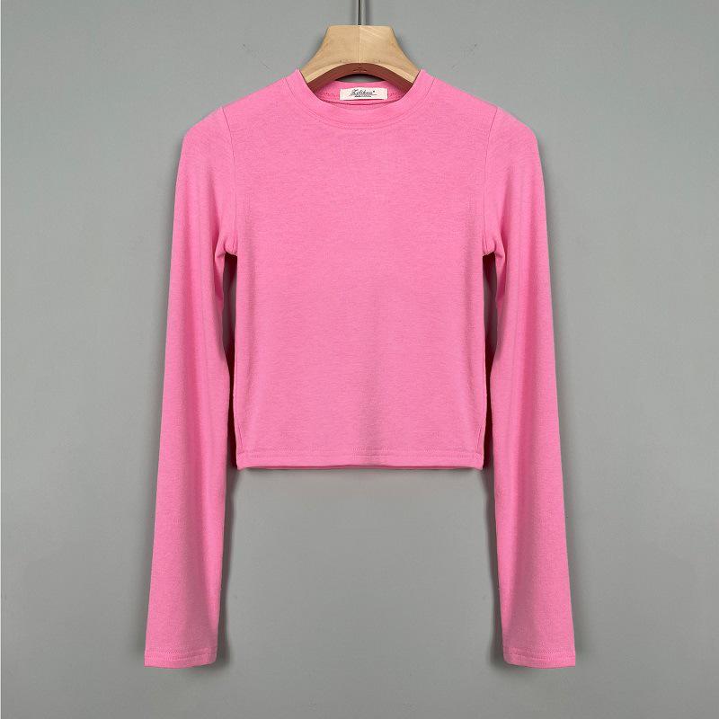 Korean Dongdaemun Trendy Tight Long Sleeve T-shirt: Sexy & Versatile with Big Bust and Waist Display