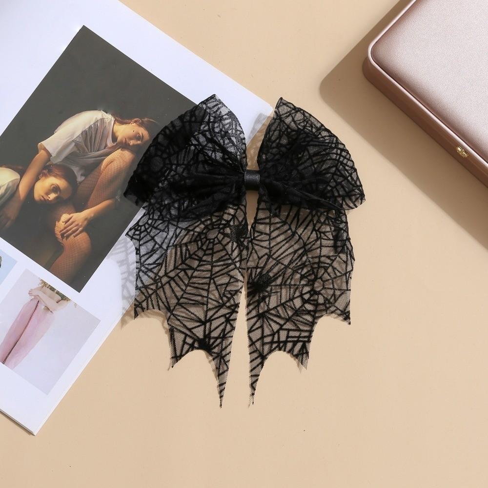 Spring Clip Spider Web Hair Clip Star Halloween Hairpin Creative Bat Head Veil  Wedding