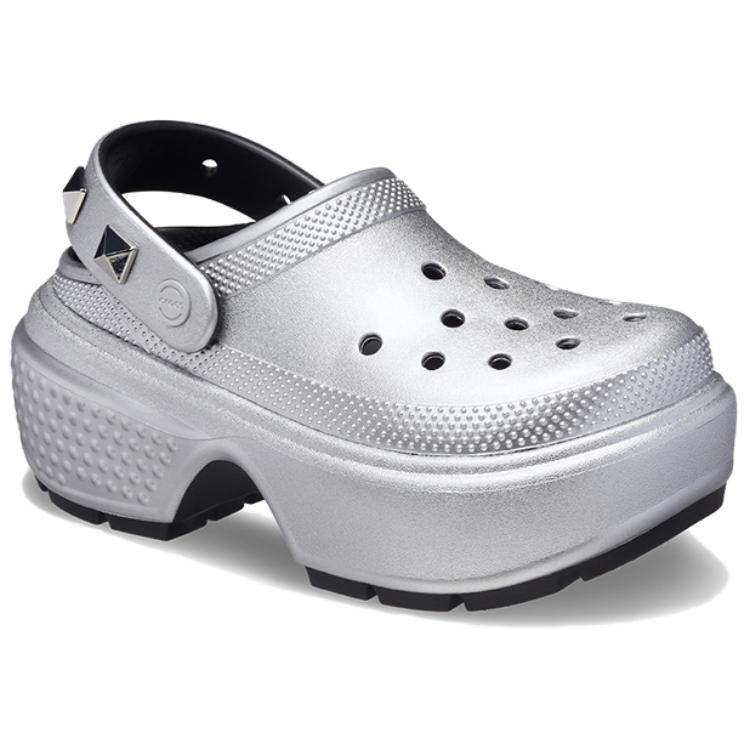 Crocs Eva Fashion Breathable Clogs Women Footwear Silver 210362-040