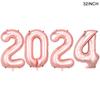 New Year 2024 Number Foil Balloons Happy New Year Eve Party Favors Supplies Garland Photo Props Christmas Decorations Navidad