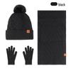 Women's Winter Knit Hat, Scarf & Glove Set with Ear Protection
