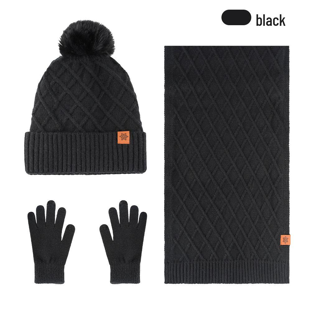 Women's Winter Knit Hat, Scarf & Glove Set with Ear Protection
