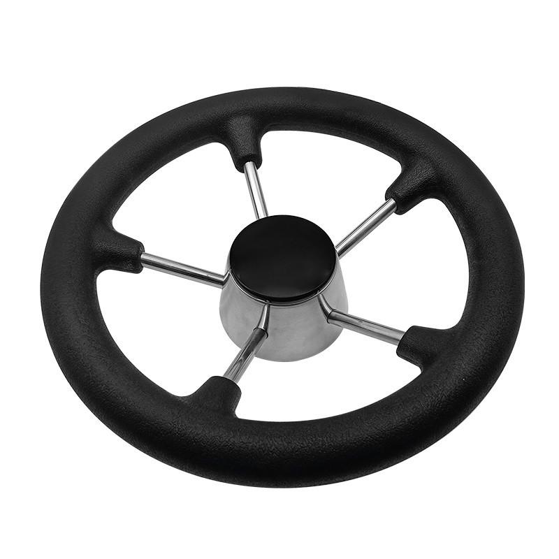5 Spoke 11/13/15 Inch Stainless Steel Destroyer Steering Wheel Non-Slip Black Foam Surface Boat Accessories