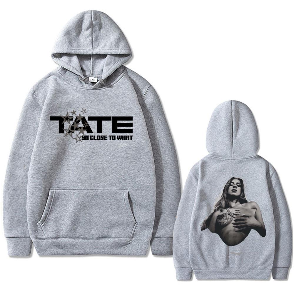 Singer Tate Mcrae Album So Close To What 2025 World Tour Hoodie Men Women Fashion Pop Music Sweatshirt Retro Oversized Pullover