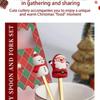 6Pcs Christmas Fork And Spoon Set Stainless Steel Creative Tableware Coffee Tea Dessert Forks And Spoons Gift Set