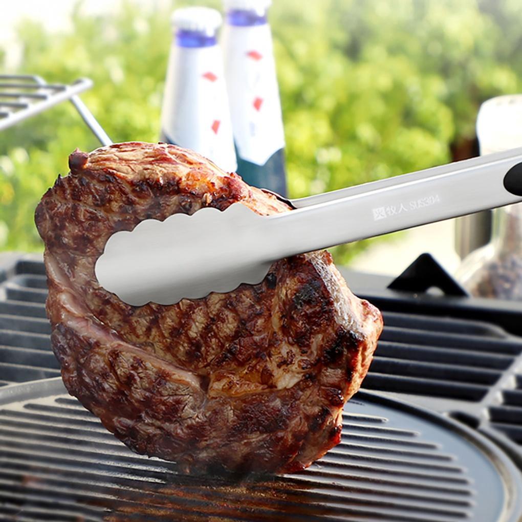 304 Stainless Steel Tongs BBQ Fried Meat Clam Tongs
