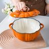 Little Happiness Multi-Function Cast Iron Pumpkin Enamel Pot - Stew, Soup, Universal Induction Cooker