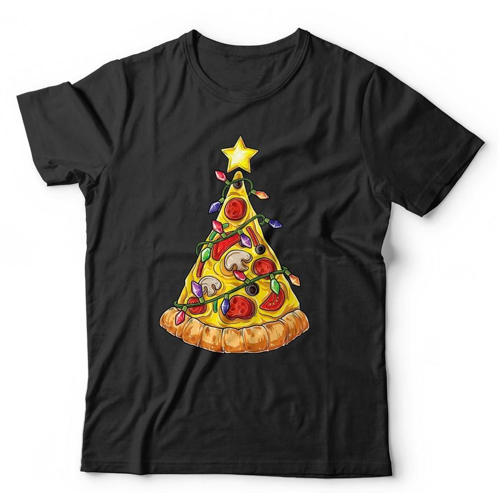 Funny Christmas Pizza T Shirt Unisex & Kids Festive Foodie Xmas Pizza Lover Unisex T-Shirt XXXXL
