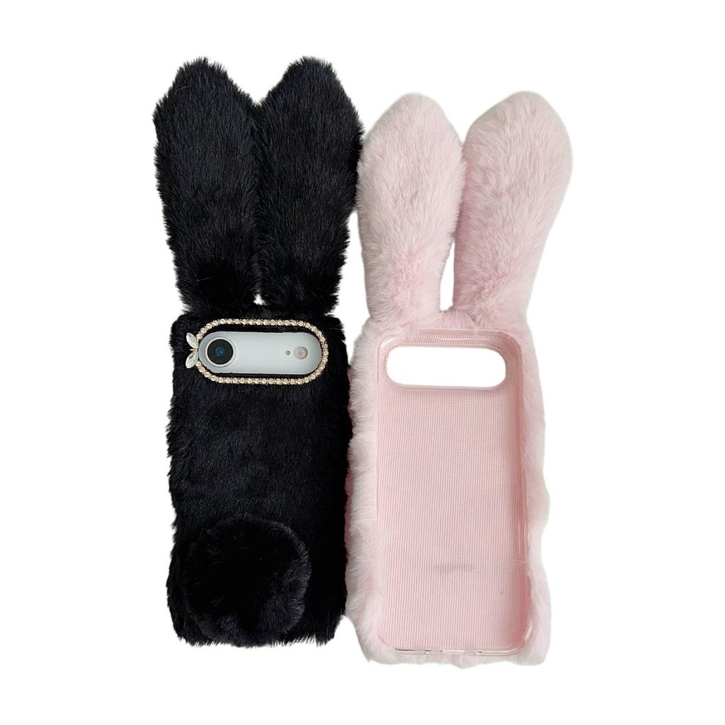 Für iPhone Air Case Plüsch Süßer Hase Winter Flauschig TPU Handyhülle