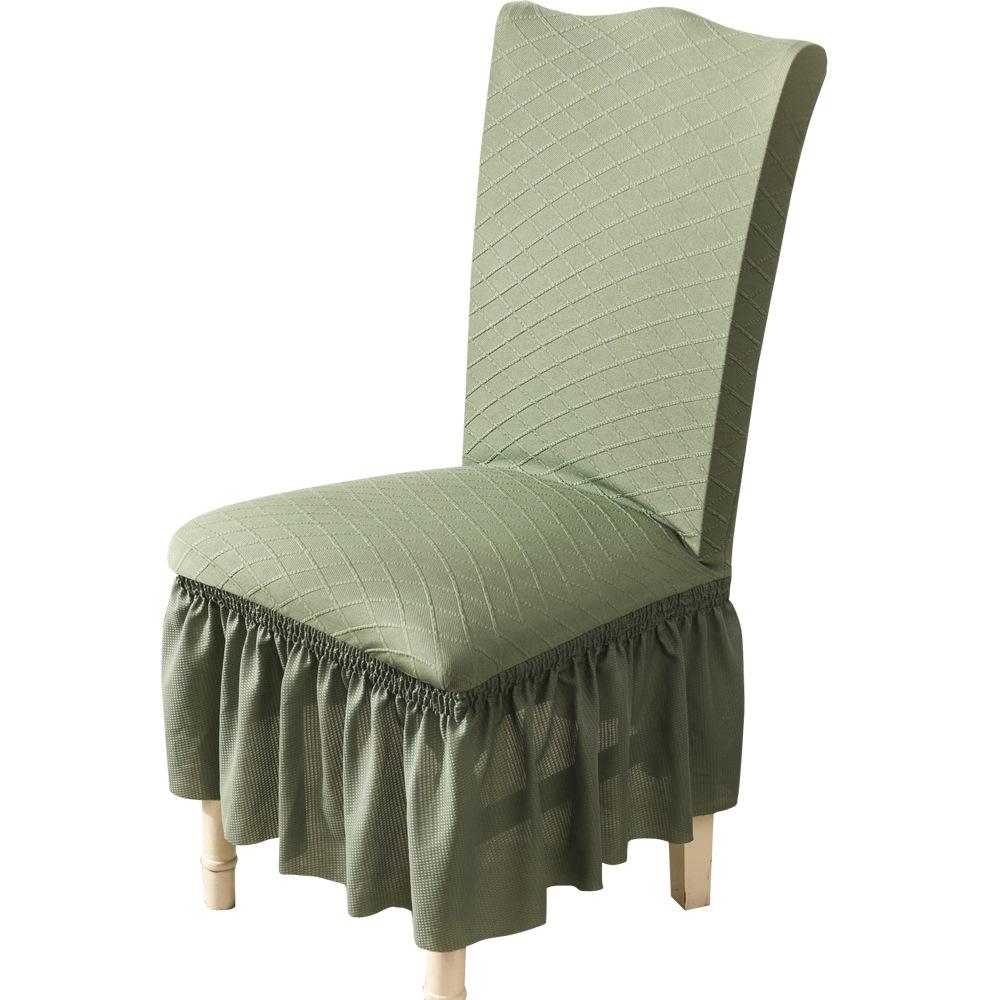 Knitted Jacquard Fabric Chair Cover Universal Lace Skirt Banquet Stretch Dining Table and Chair Covers