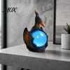 Intricate Dragon Resin Lamp Pterosaur Night Light, Gothic Table with Glowing Faux Crystal Warm Desk Ball, Fantasy Decor for Bedroom Office,