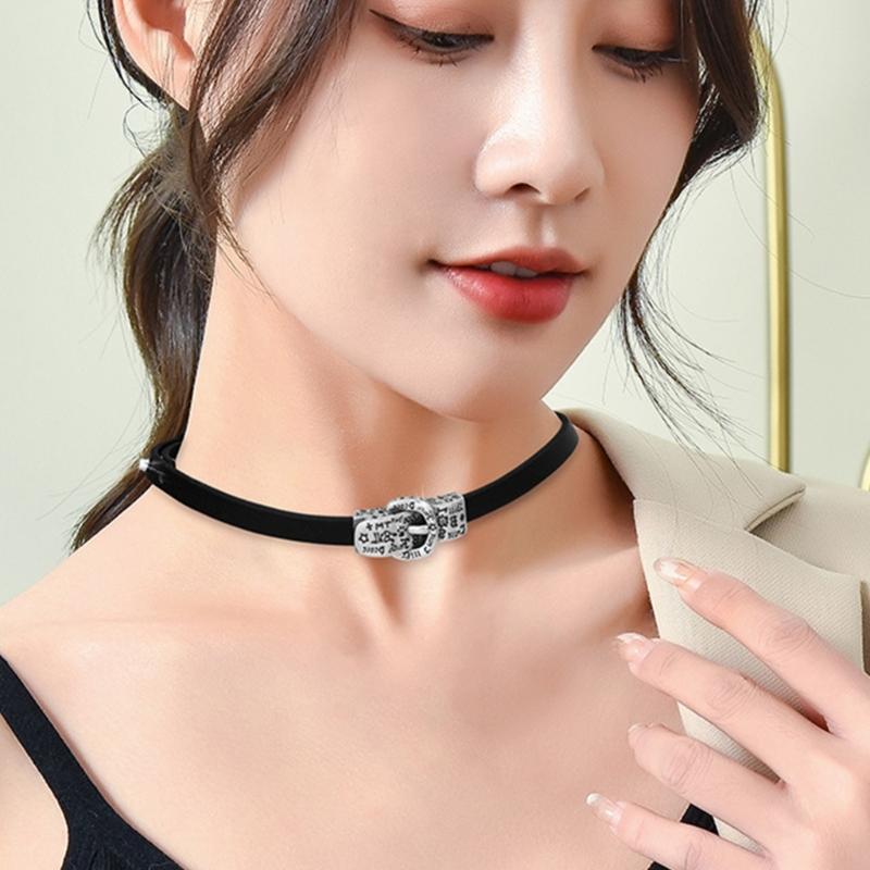 Gothic Collar Necklace Punk Rock Pu Leather Choker Collar Necklace for Women,Teens Girls,Individuality Neck Jewelry