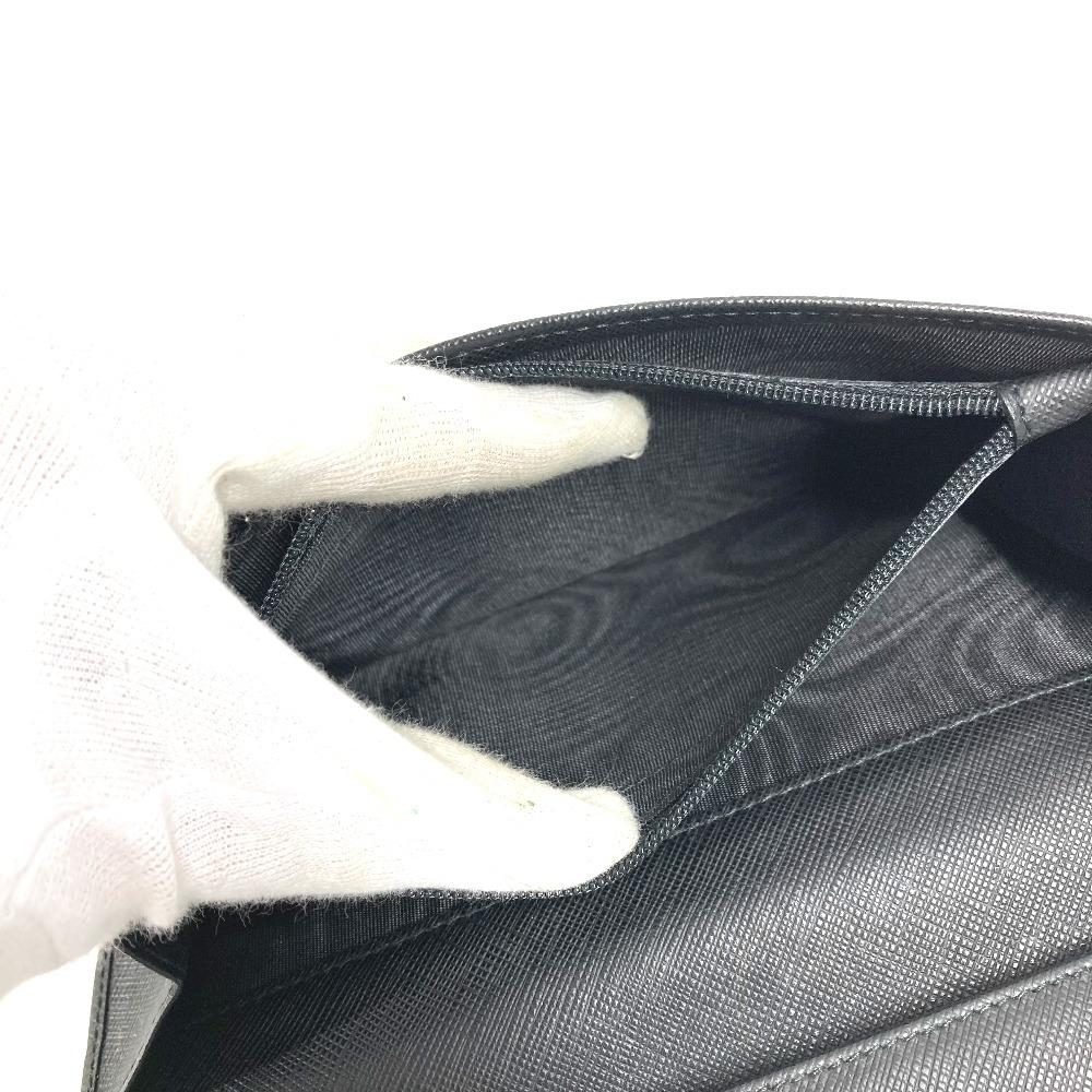 Salvatore Ferragamo Gancini logo Long wallet Long Wallet Leather Black/Silver